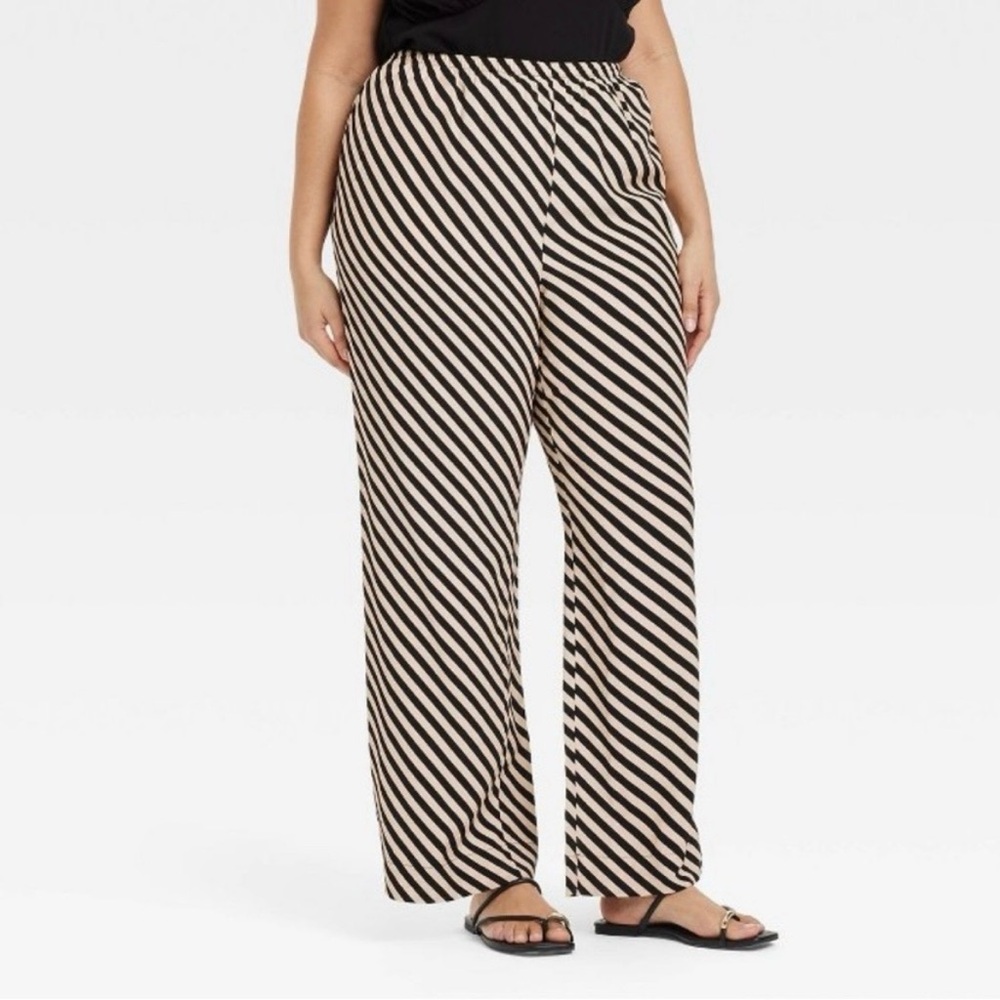 NWT A New Day Mid Rise Pull On Wide Leg Pants Size XXL